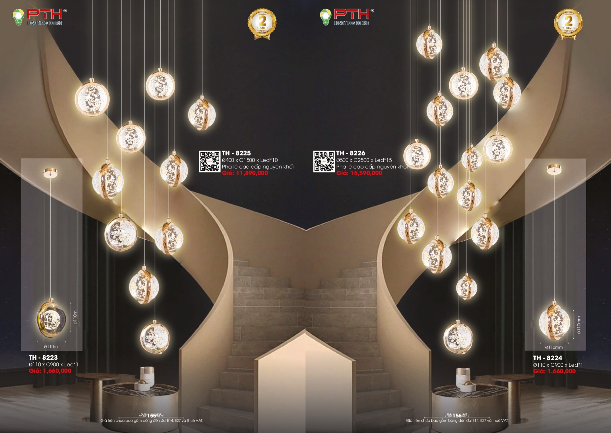 Bảng giá đèn trang trí PTH Lighting Home 2026